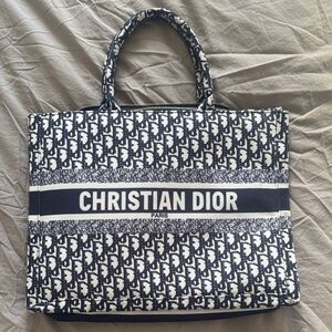 Blue and White Tote Bag